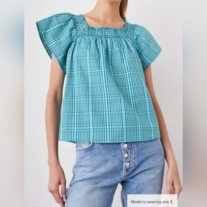 Rails Sonora Shirt Size Small Teal Green